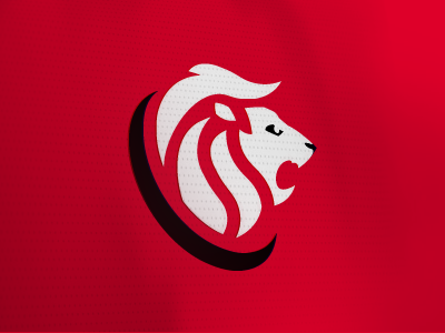 Lion emblem animal haircut ice hockey lion mascot puck