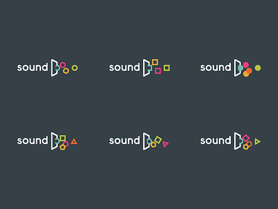 Sounds audio brand circle color logo pentagon shapes sound square triangle