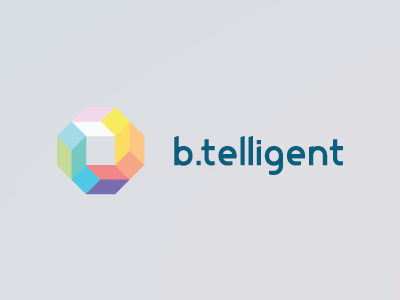b.telligent branding color icon identity logo sans serif typography