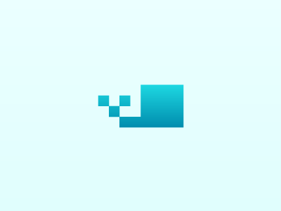 Whale - minimalist animal branding color icon identity logo