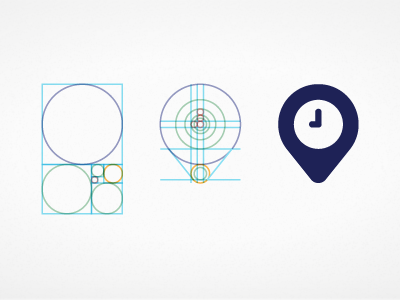 Time & Place 1.6 branding color golden ratio grid icon identity logo minimalism