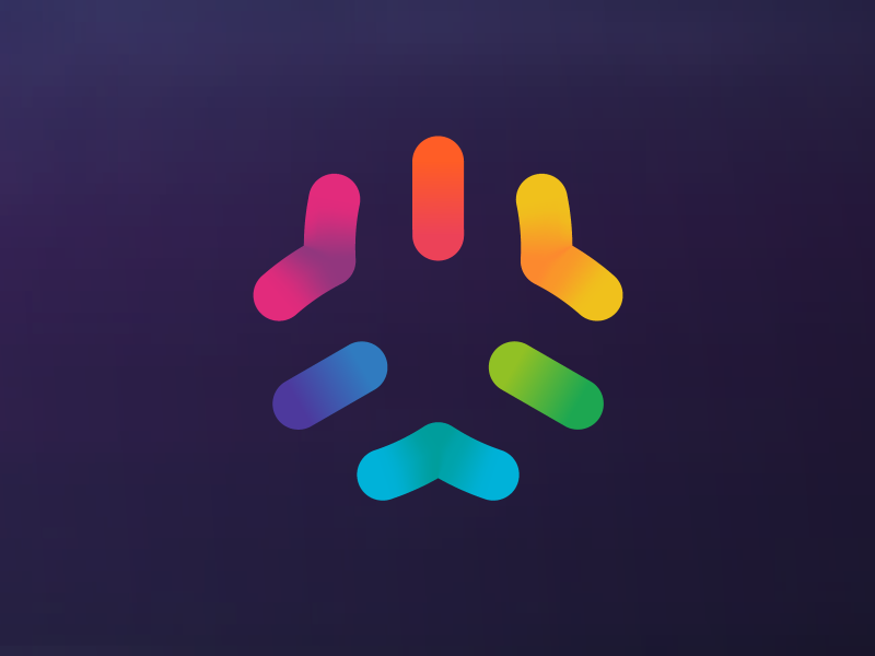 Matrix line hexagon color logo