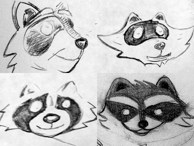 Raccoons branding fab four logo mascot