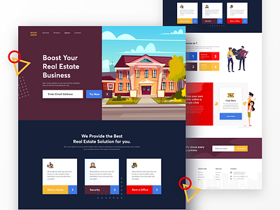 Real Estate Business - Landing Page branding design icon illustration personal landing page design ui ui ux ui ux uiux user experience user interface web website
