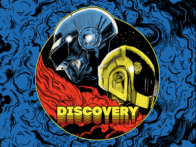 Discovery abstract acid astronaut daftpunk design illustration patterns procreate space vibrant colors