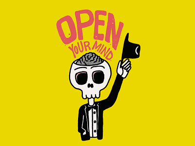 Open Your Mind cute cute art illustration inspirational procreate quote skull skull art vibrant colors