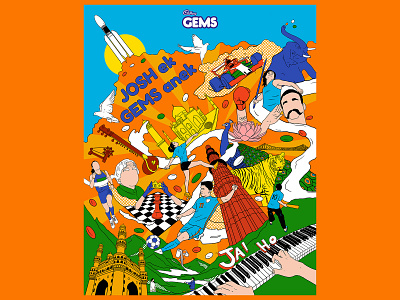 Illustrations for Cadbury Gems India 15august advertisement brand culture gems illustration independenceday india indian monument procreate taj mahal vibrant colors