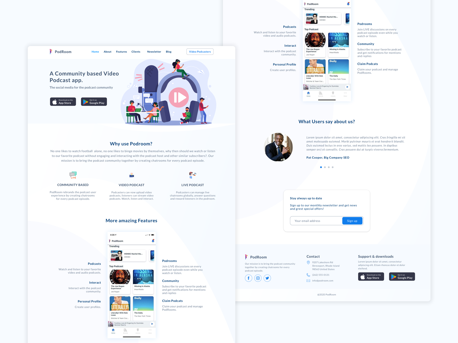 Podroom Homepage Design by Oluwatobi Alonge on Dribbble