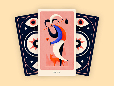 The Fool - Major Arcana card character color deck game illo illustration magic mystic palette playfull tarot texture vector