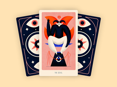 The Devil - Major Arcana card character color deck devil eye game illo illustration magic mystic palette playfull tarot texture vector