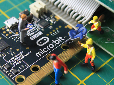 Building for BBC Microbit diorama photography photoshop