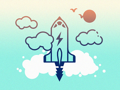Launch adobe illustrator icon iconography illustration line art rocket