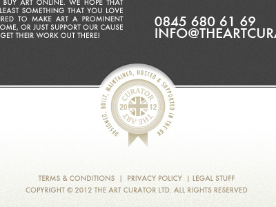 Curator Footer Concept brand footer rosette