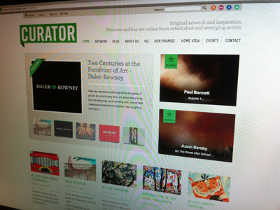 Curator Website Design web website