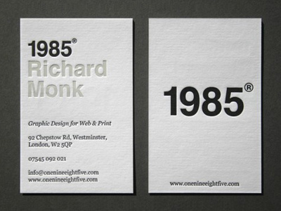 1985 Letterpress Business Card business card card letterpress