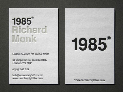 1985 Letterpress Business Card