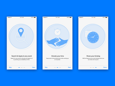 Onboarding process for NGO volunteers App
