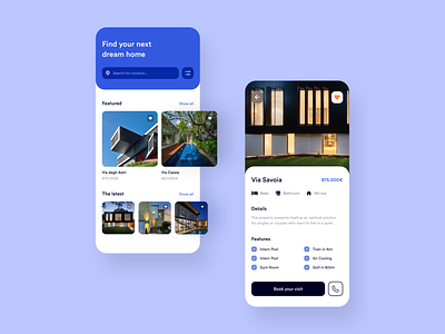 Rent House App apartment app booking booking app building business clean house interior minimal mobile popular property real estate trend ui ux uxui