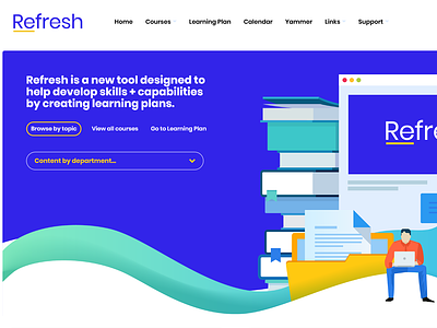 Refresh v2 courses design illustration landing page sharepoint training ui