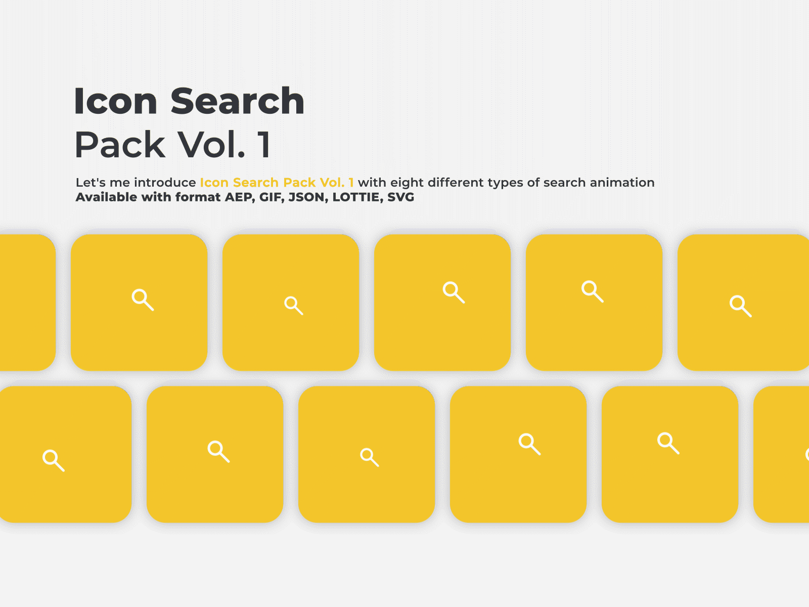Lottie Files (Icon Search Pack Vol. 1) adobe animation browsing bundling canva design download figma find icon iconscout illustration lottie lottie files motion graphics pack search subscribe user experience user interface