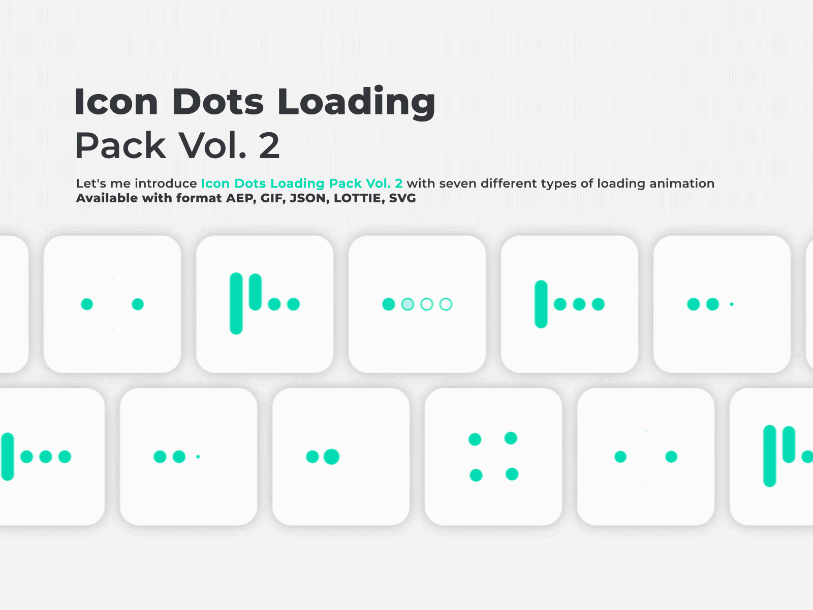 Lottie Files (Icon Loading Pack Vol. 2) adobe animation bundling canva desing dots download figma icon iconscout illustration loader loading lottie lottie files motion graphics pack subscribe user experience user interface