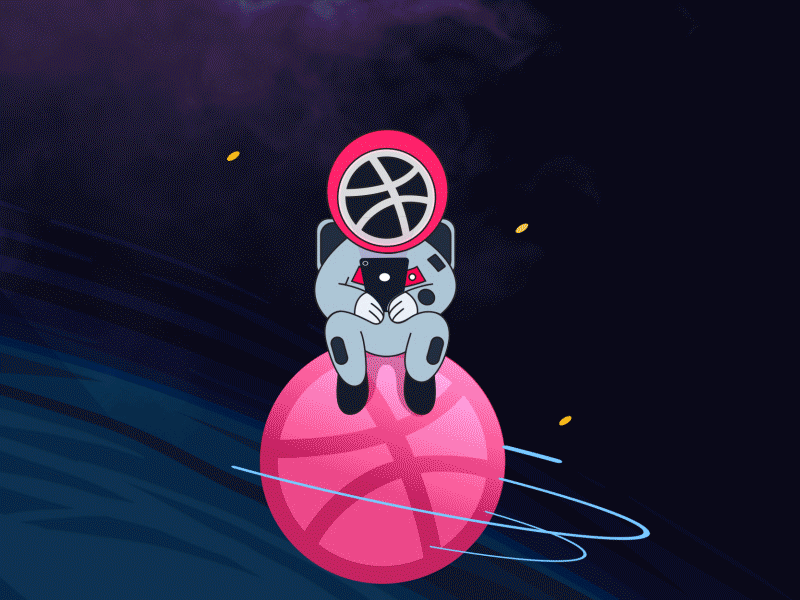 Dribbble astronaut ( Invitation shot ) animation characer creative design designer dribbble dribble illustration invitation new vector