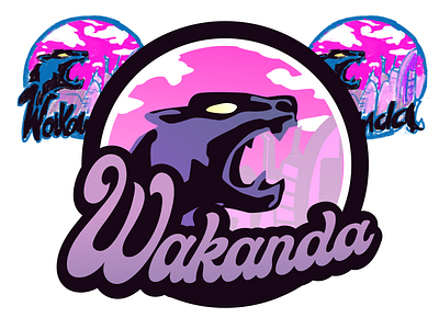 Wakanda Badge badge black panther illustration wakanda