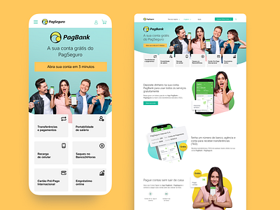 Website PagBank fintech landing page webdesign