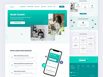 Auto Invest brazilian color company design desktop fintech invest landing page loans money patterns product shot ui ux web website