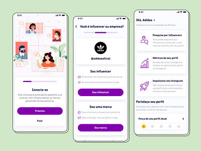 Winflue app brasil design desktop dribbble figma gamification graphic icon illustration illustrations influencer mobile onboarding portfolio portfolio website shot signup ui ux