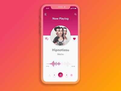 Music Player app app concept btn daily ui design dribbble gradiant icon ios music pause pink play player shot typography ui ux vector web