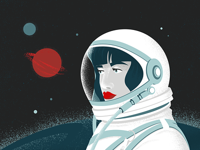 Lost in Space astronaut illustration planets retrosupplyco space