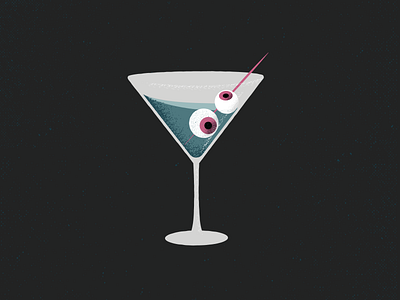 Dirty Martini cocktail drink eyeballs glass halloween illustration martini monsters olives retrosupplyco spooky texture vector vector illustration