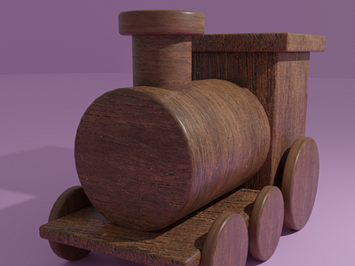 Wooden Train 3d 3d modeling blender modelling texturing