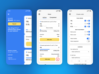 Water delivery app concept
