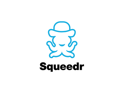 Squeedr app hat identity logo design logotype octopus
