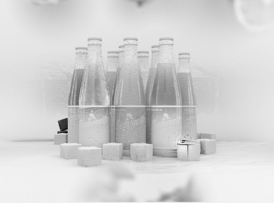 grey modeling bottle 3d design illustration