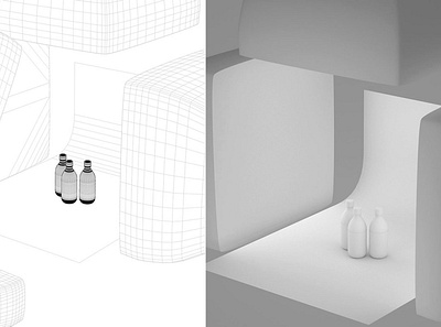 set design to shotting product in 3d