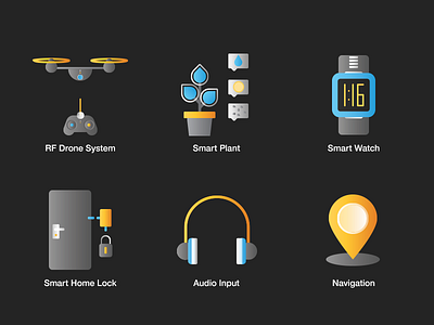 Icon Set 3 drone icon information internet iot nav security smart system technology