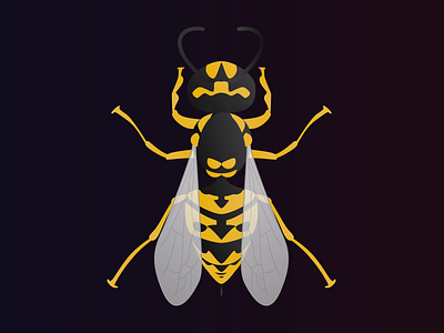 Yellow Jacket bee black illustration insect jacket yellow