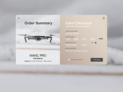 Daily UI Challenge #002 — Credit Card Checkout cart credit card checkout dailyui drone flat japan purchase shopping tokyo ui ux visa