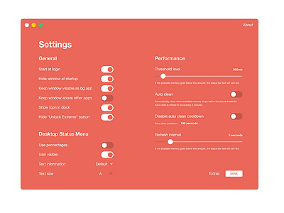 Daily UI Challenge #007 Settings challenge dailyui flat japan memory minimal red redesign settings tokyo ui ux