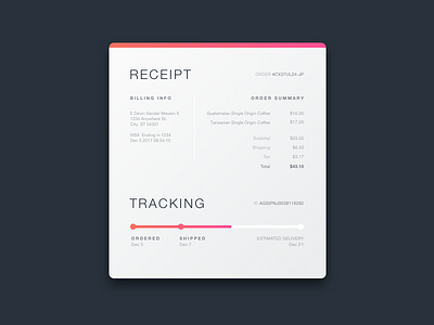 Daily UI Challenge #017 Email Receipt