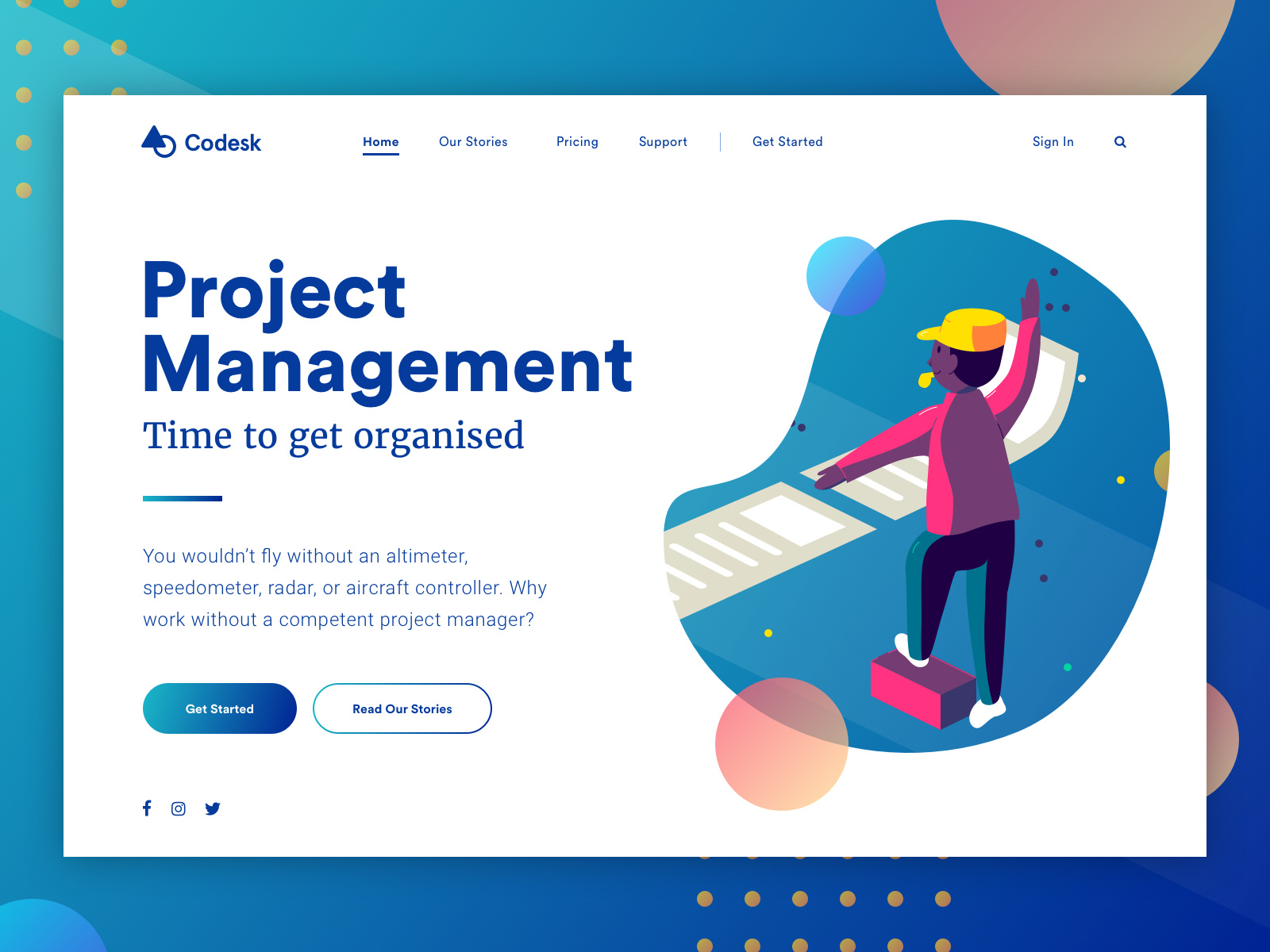 Landing page concept Project Management by Cinney Fung on Dribbble