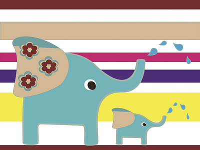 Elephant colorful design elephant happy illustration vector
