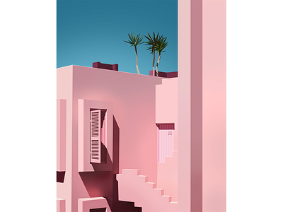 pink mood architecture building illustration illustrator structure