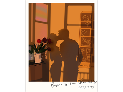 love moment couples illustration illustrator love lovemoment lovers romance sunset tulip