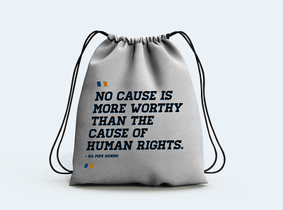 Draw String Bag - Human Rights Quote drawstring bag mockup