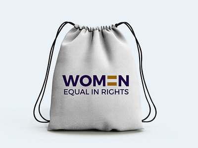 Draw String Bag - Women's Rights drawstring bag mockup typography