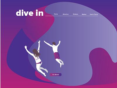 Dive In landing page vector art